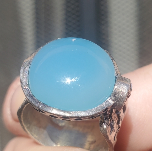 New Chalcedony Adjustable 925 Silver Ring. - Picture 3 of 12